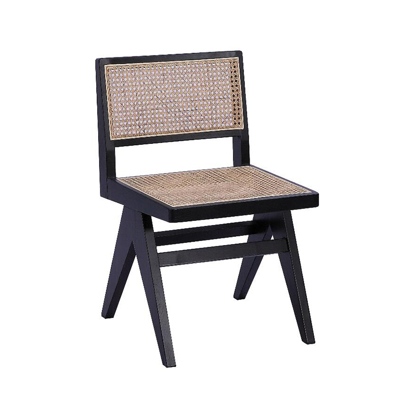 Scissor Leg lignum Cathedra cum Texta Rattan